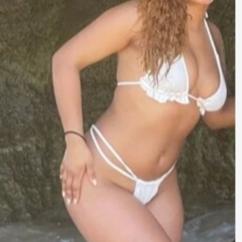 Rib Ruffle Triangle Bikini Swimsuit - Picture 5 of 8
